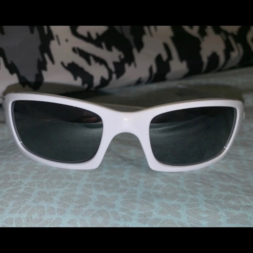 Women’s White Oakley ”Five Squared” Sunglasses
